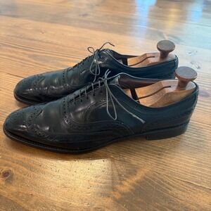 Allen Edmonds McAllister Dress Shoes Mens‎ 13 A Black Leather Wingtip  w/ Trees